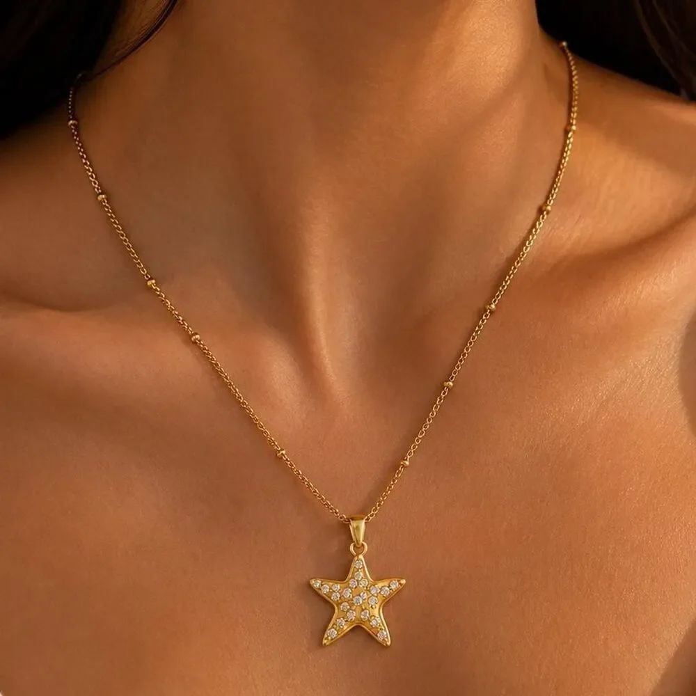 crystal starfish necklace D84